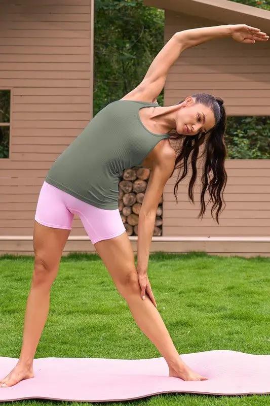 Ribbed Workout Tank Tops with Built in Bra for Women - Love Salve